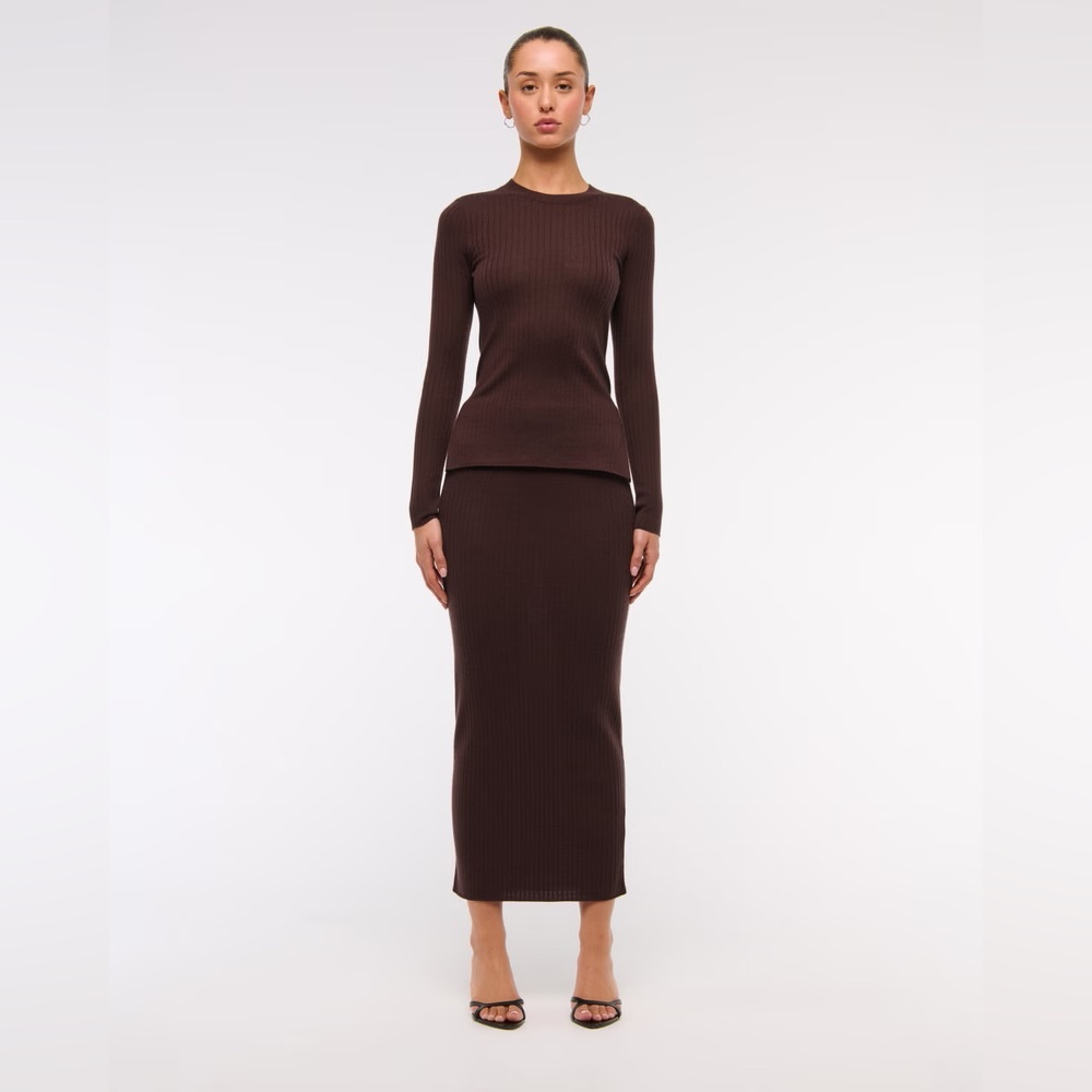 Abercrombie & Fitch Chocolate Knit skirt sweater set